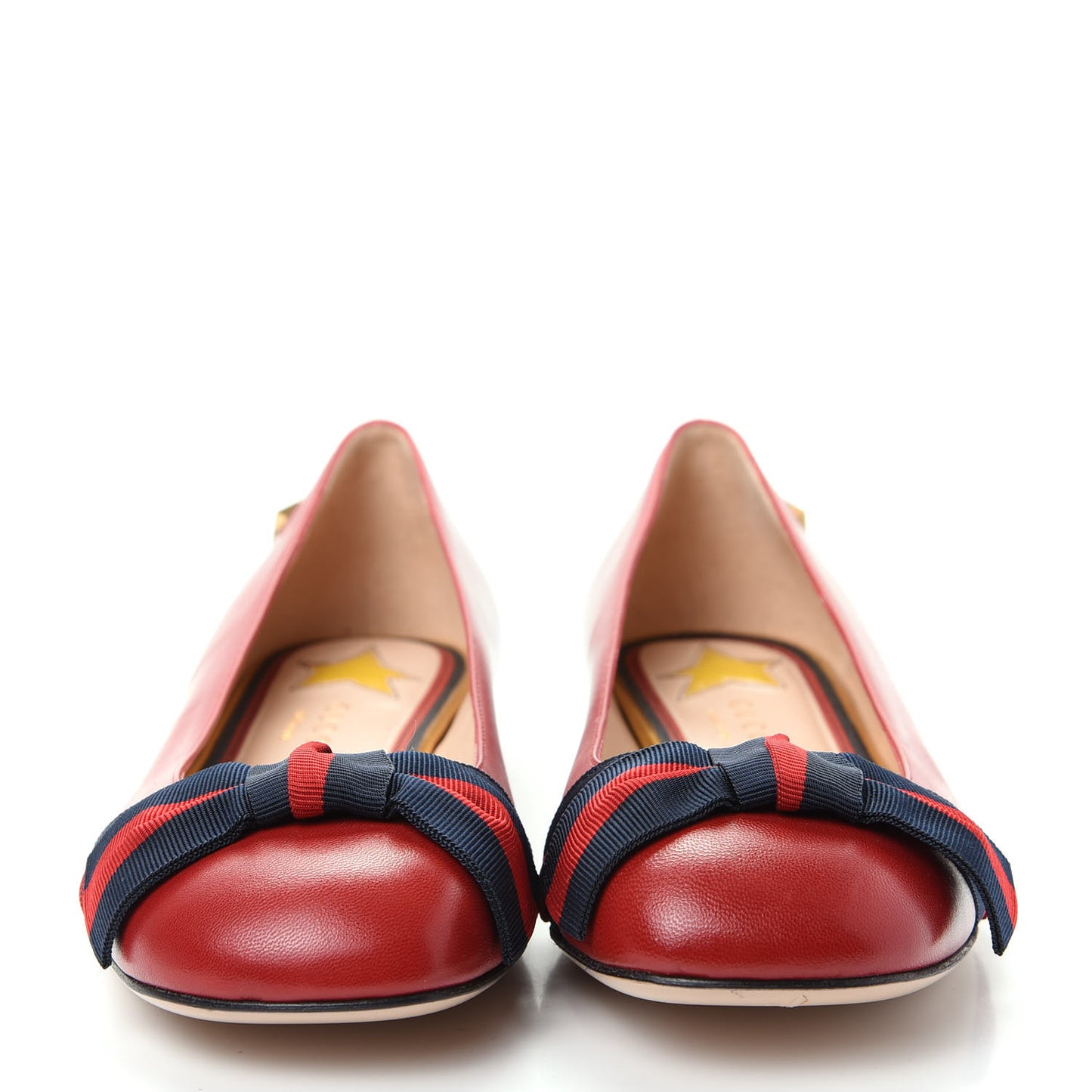 Calfskin Web Bow Ballerina Flat 36.5 Red