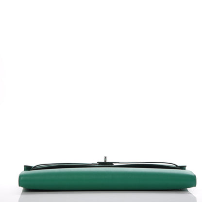 Hermes Swift Kelly Cut Clutch Pochette Vert Vertigo 6 of 26