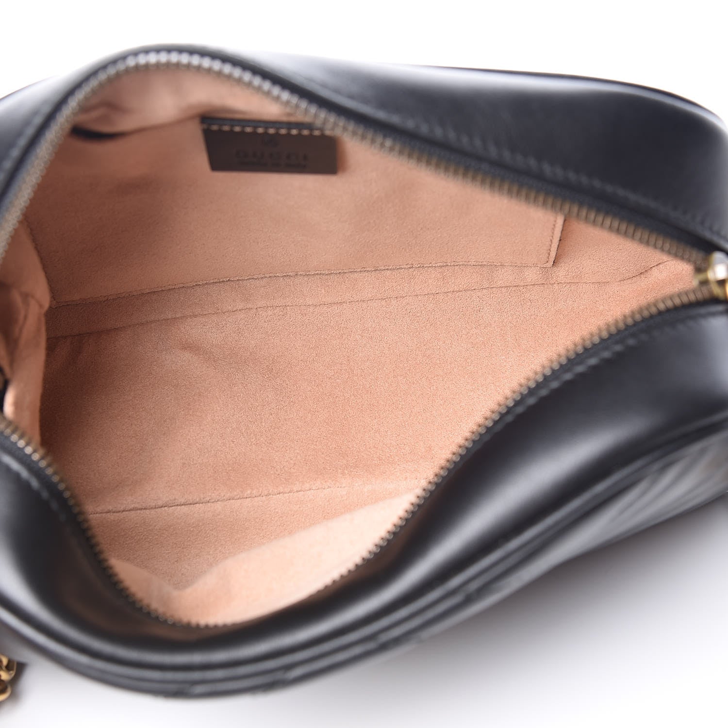 Gucci Calfskin Matelasse Small GG Marmont Chain Shoulder Bag Black 9 of 11