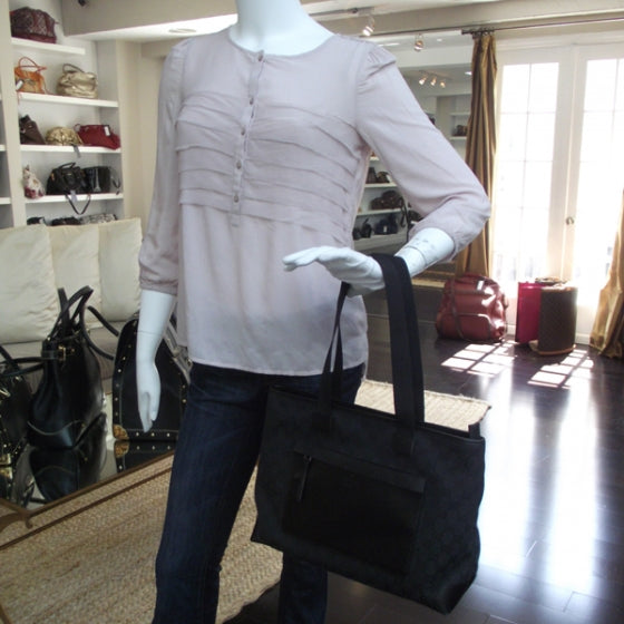 Monogram Canvas Tote Black