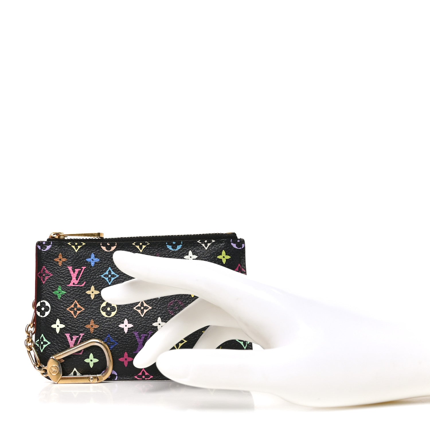Louis Vuitton Monogram Multicolor Key Pouch Black Grenade 2 of 6