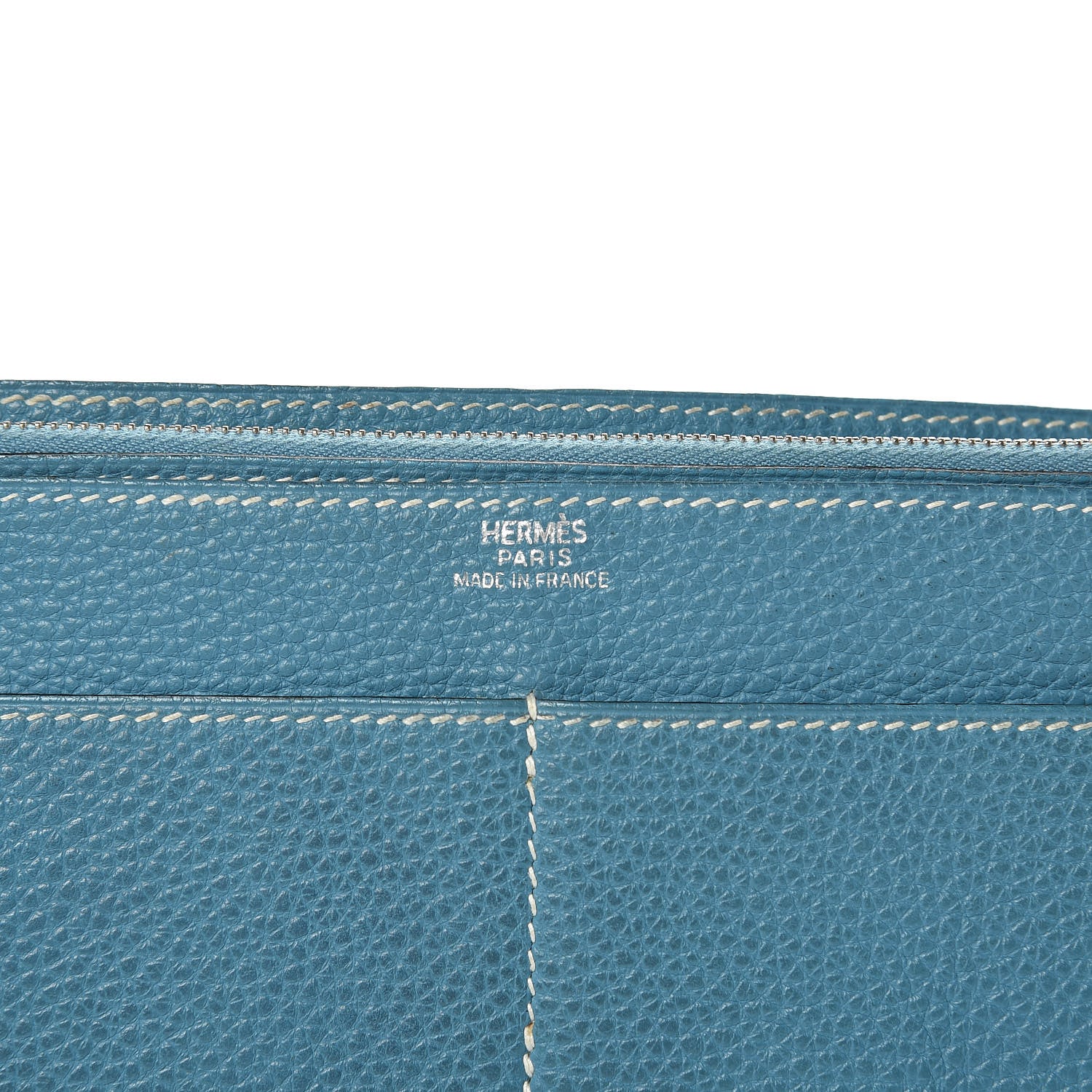 Hermes Togo Dogon Duo Wallet Blue Jean 7 of 15