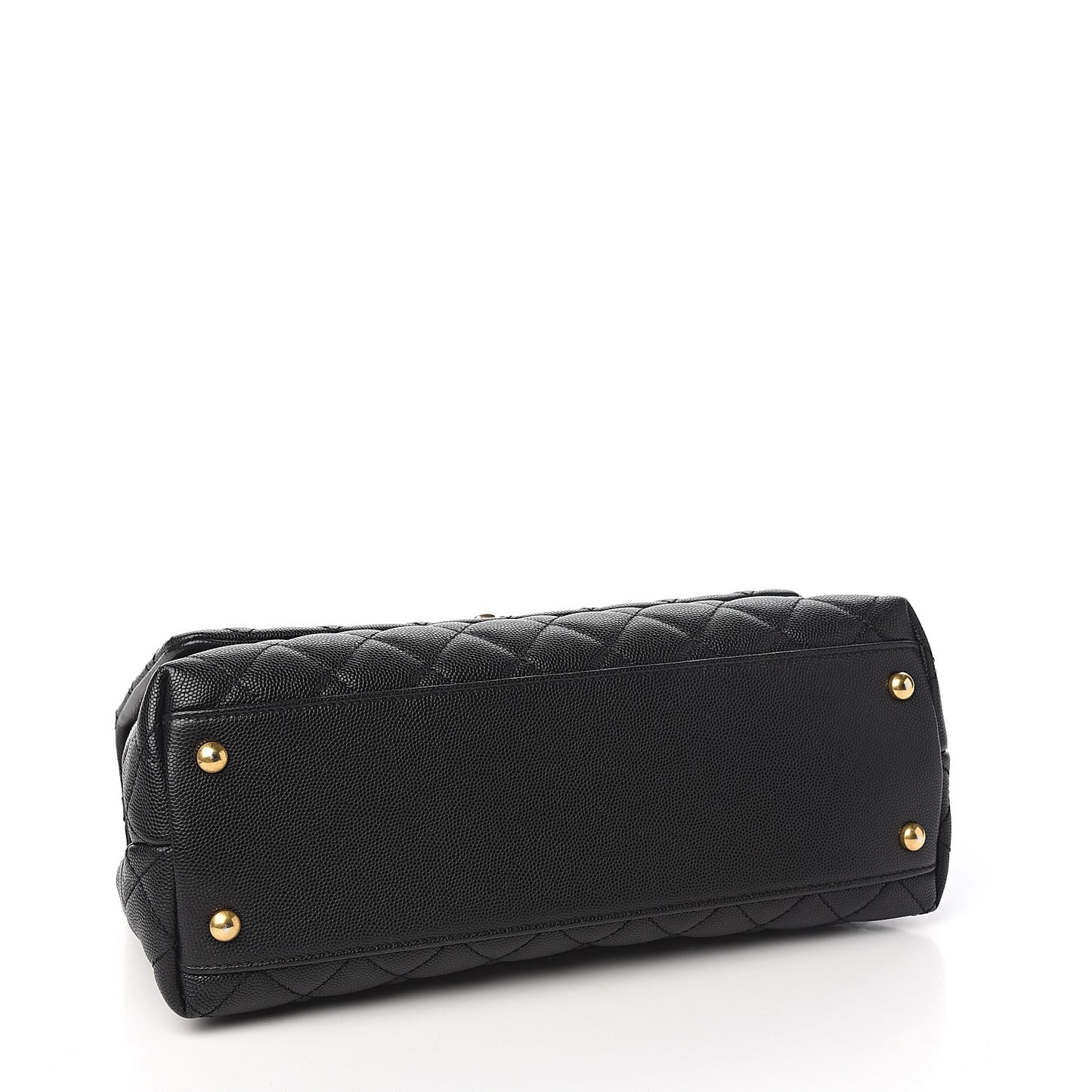 Caviar Quilted Small Coco Handle Flap Black