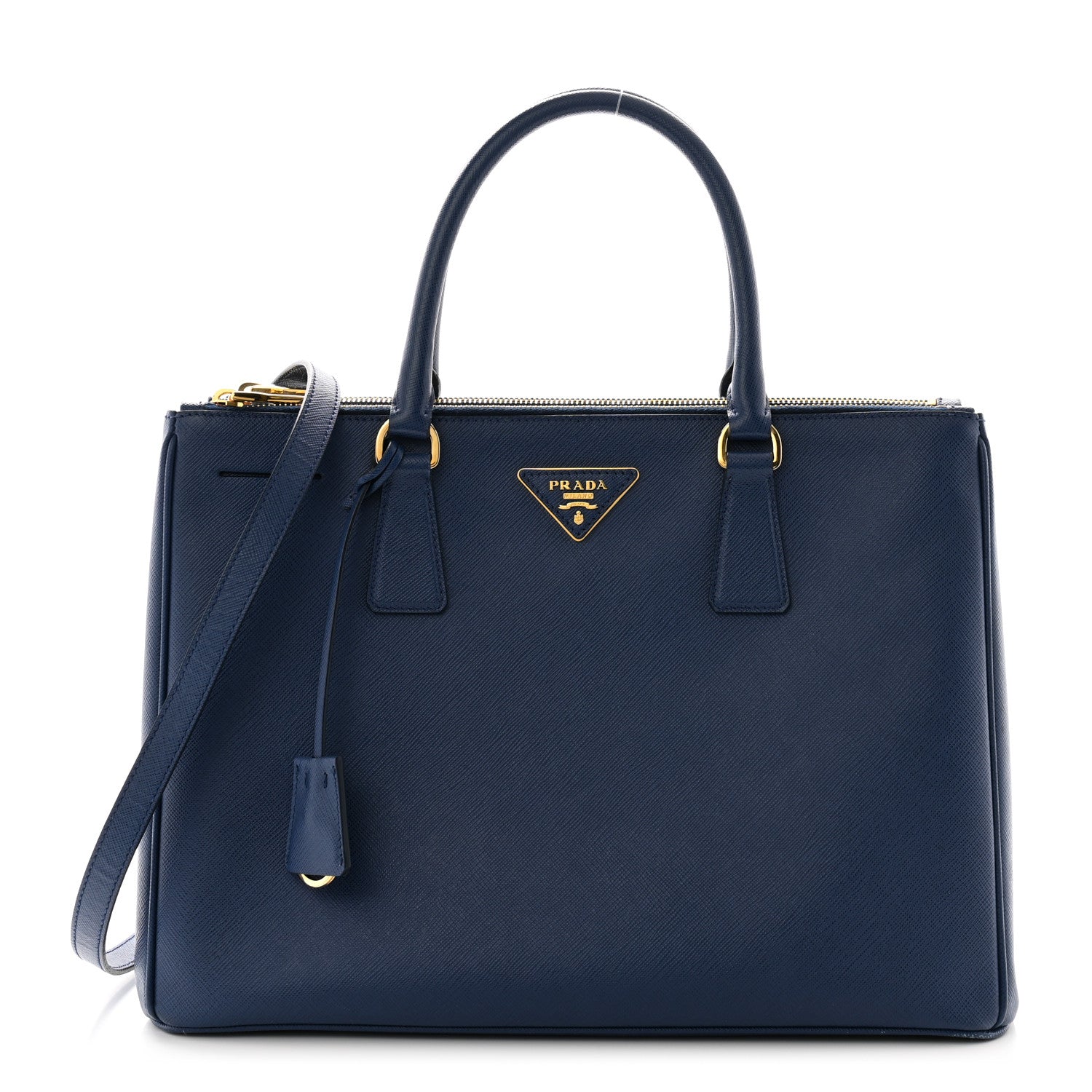 Prada Saffiano Large Galleria Double Zip Tote Bluette 1 of 13