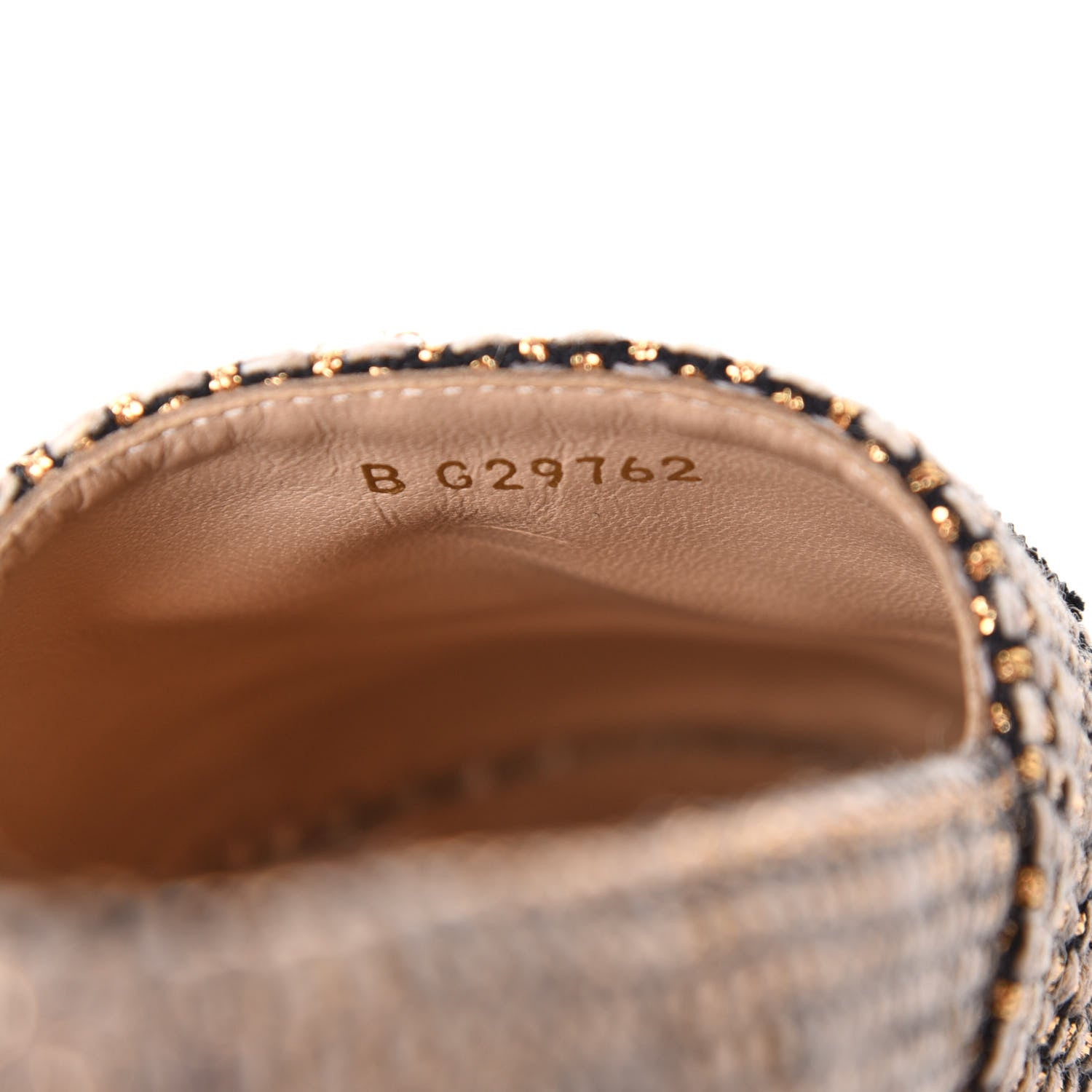 Chanel Tweed Grosgrain CC Espadrilles 36 Gold Beige Black 9 of 10