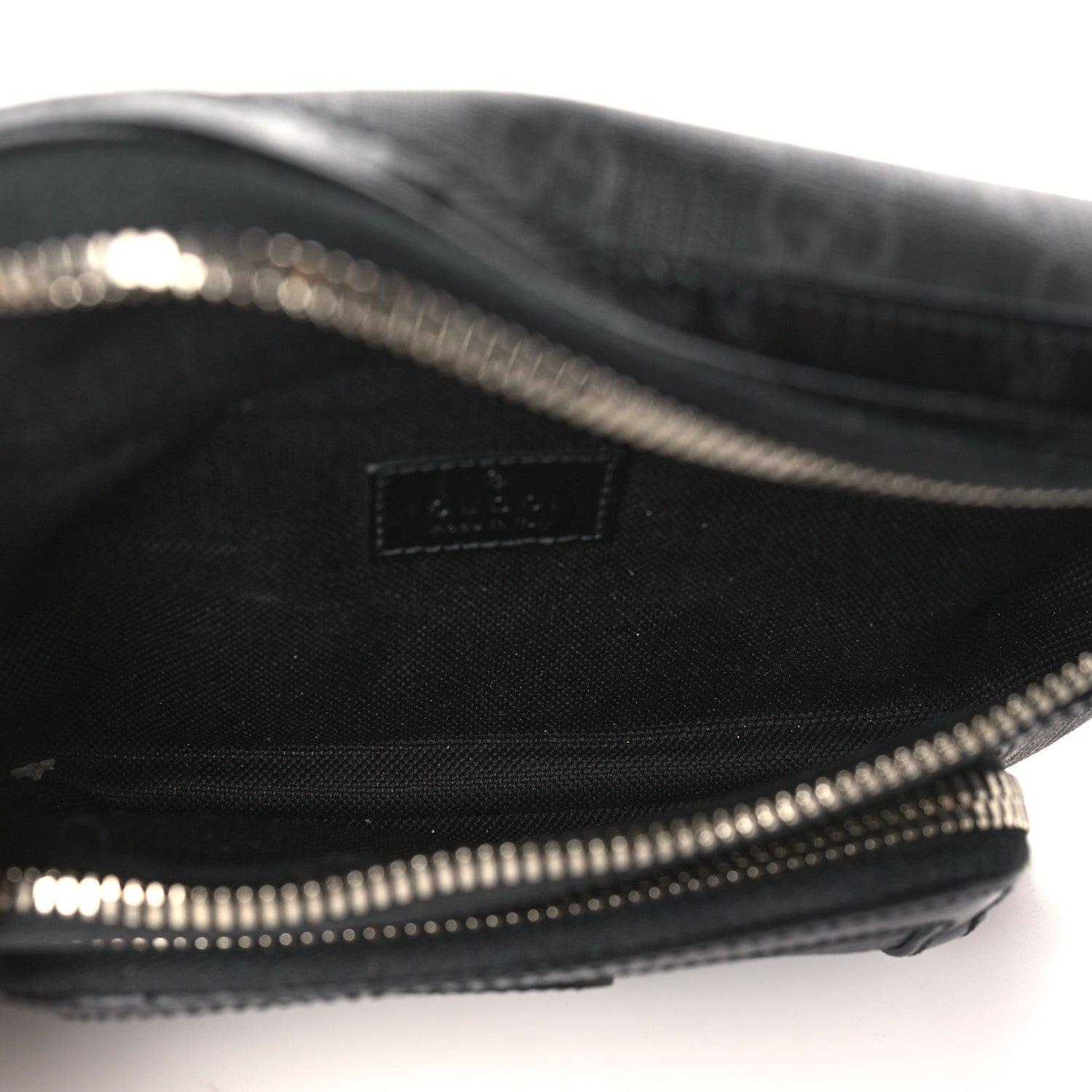 Gucci GG Supreme Monogram Textured Calfskin Retro Interlocking G Belt Bag Black 5 of 9