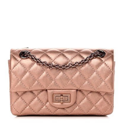 Chanel Metallic Grained Calfskin Quilted 2.55 Reissue Mini Flap Copper Pink 1 of 10