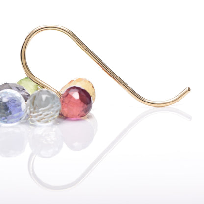 Tiffany 18K Yellow Gold Iolite Aquamarine Pink Tourmaline Citrine Rainbow Briolette Earrings 3 of 4