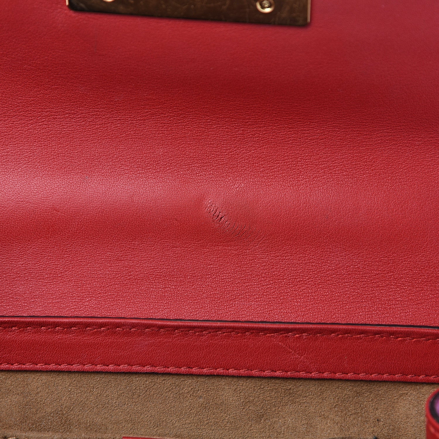 Gucci GG Supreme Monogram Calfskin Small Padlock Shoulder Bag Beige Hibiscus Red New Rosette 7 of 13