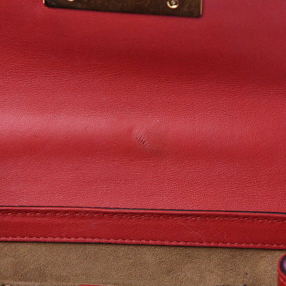 Gucci GG Supreme Monogram Calfskin Small Padlock Shoulder Bag Beige Hibiscus Red New Rosette 7 of 13