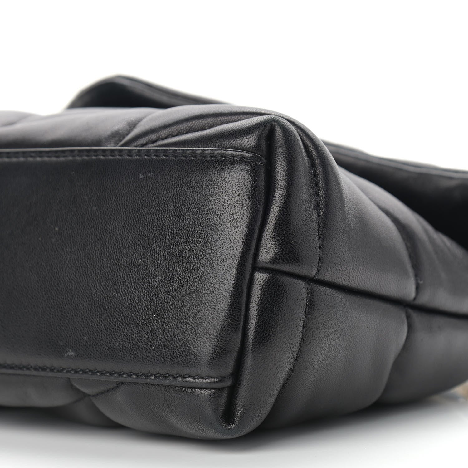 Saint Laurent Lambskin Quilted Toy Loulou Puffer Monogram Chain Satchel Black 11 of 12