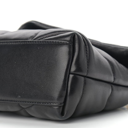 Saint Laurent Lambskin Quilted Toy Loulou Puffer Monogram Chain Satchel Black 11 of 12