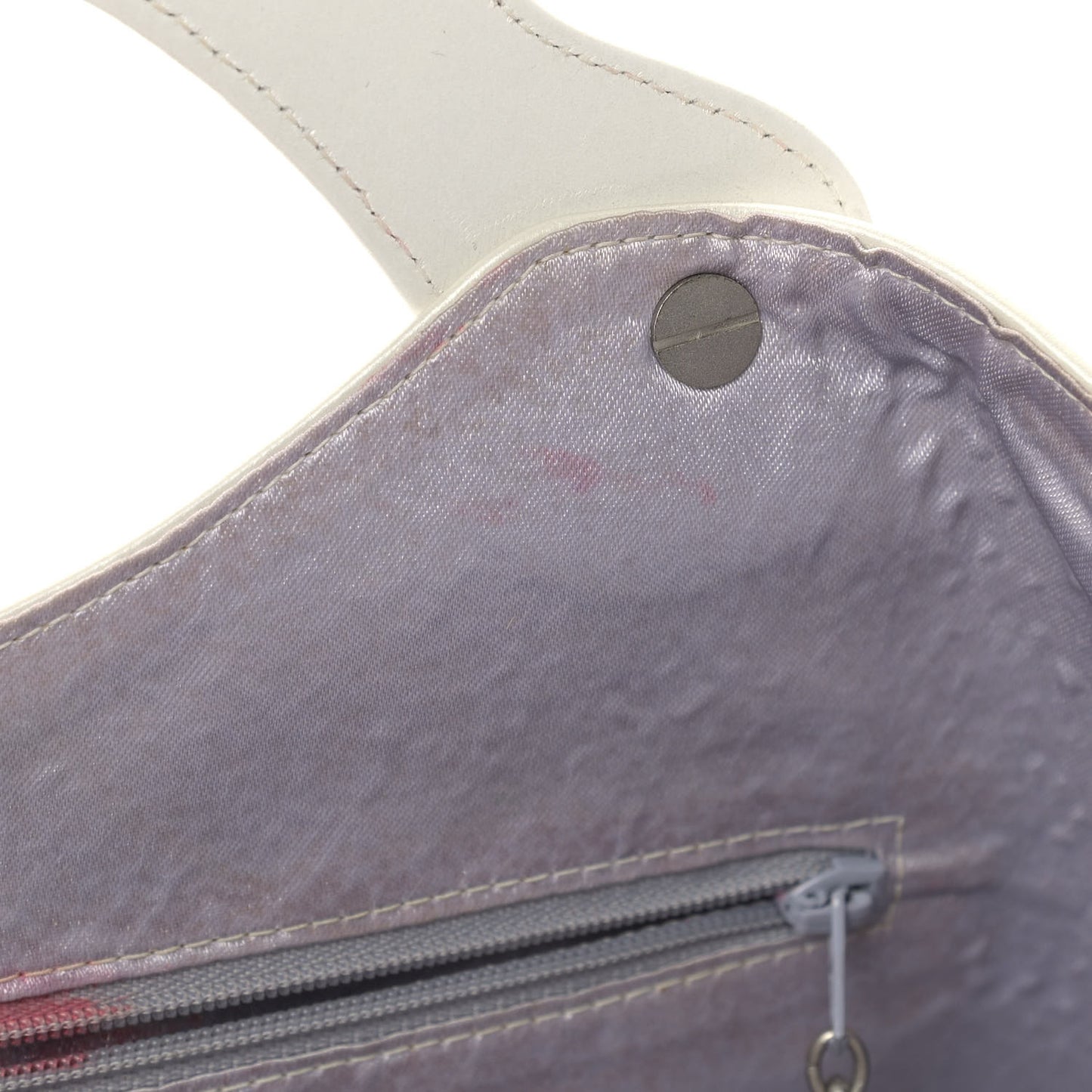 Calfskin Quilted Top Handle Tote Bag White