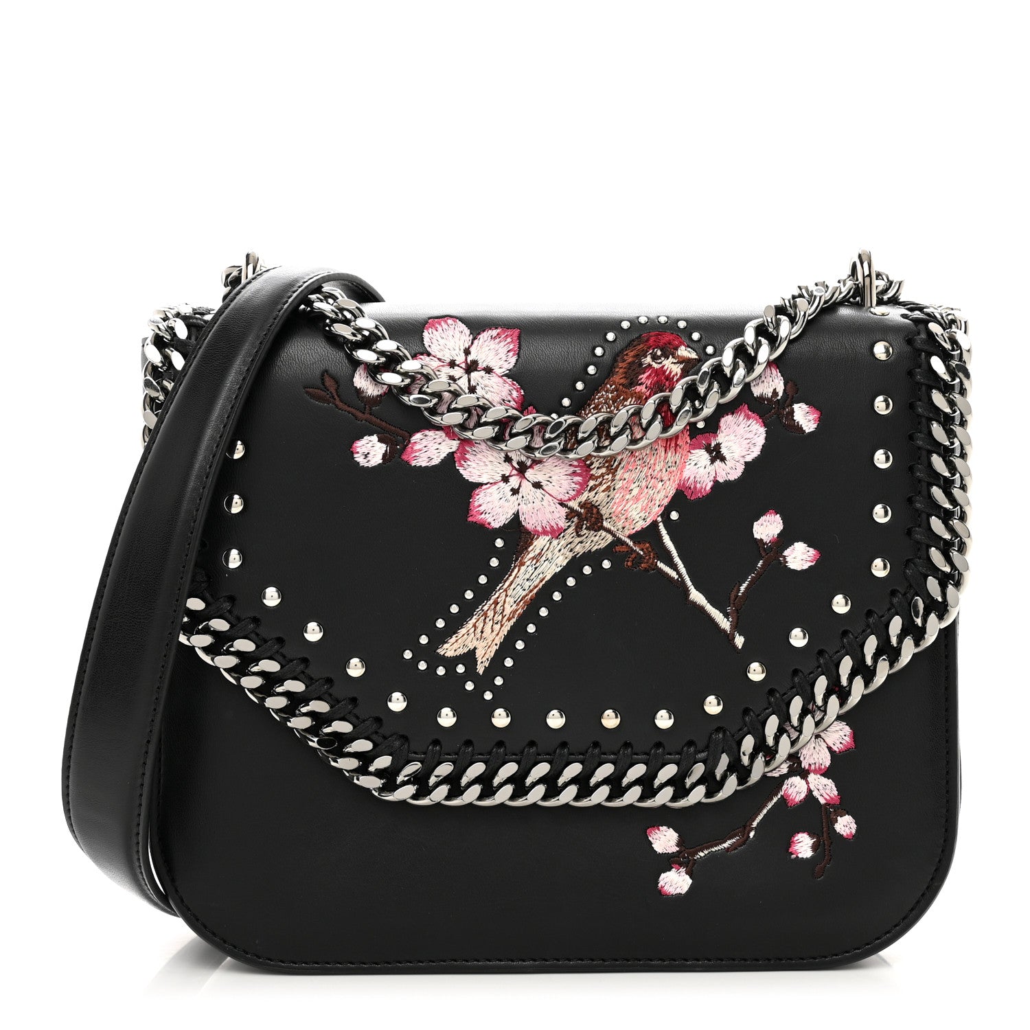 Stella McCartney Eco Alter Nappa Medium Falabella Box Bird Shoulder Bag Black 1 of 10