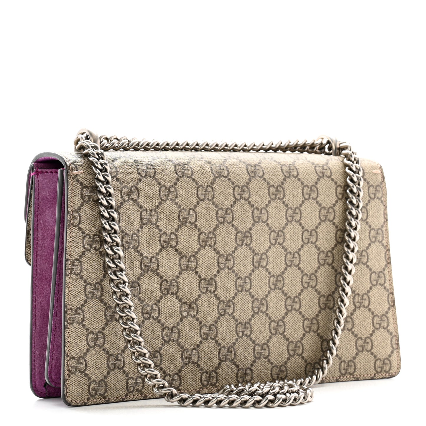 GG Supreme Monogram Suede Small Dionysus Shoulder Bag Purple