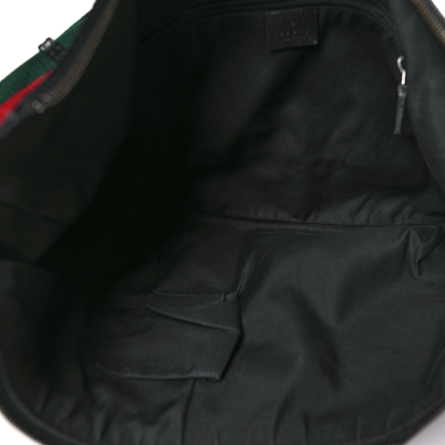 Gucci Monogram Web Medium Half Moon Hobo Black 5 of 10