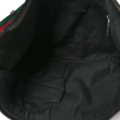 Gucci Monogram Web Medium Half Moon Hobo Black 5 of 10