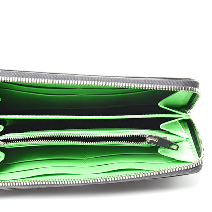 Balenciaga Striped Calfskin Essential Continental Zip Around Wallet Grey Green 5 of 8