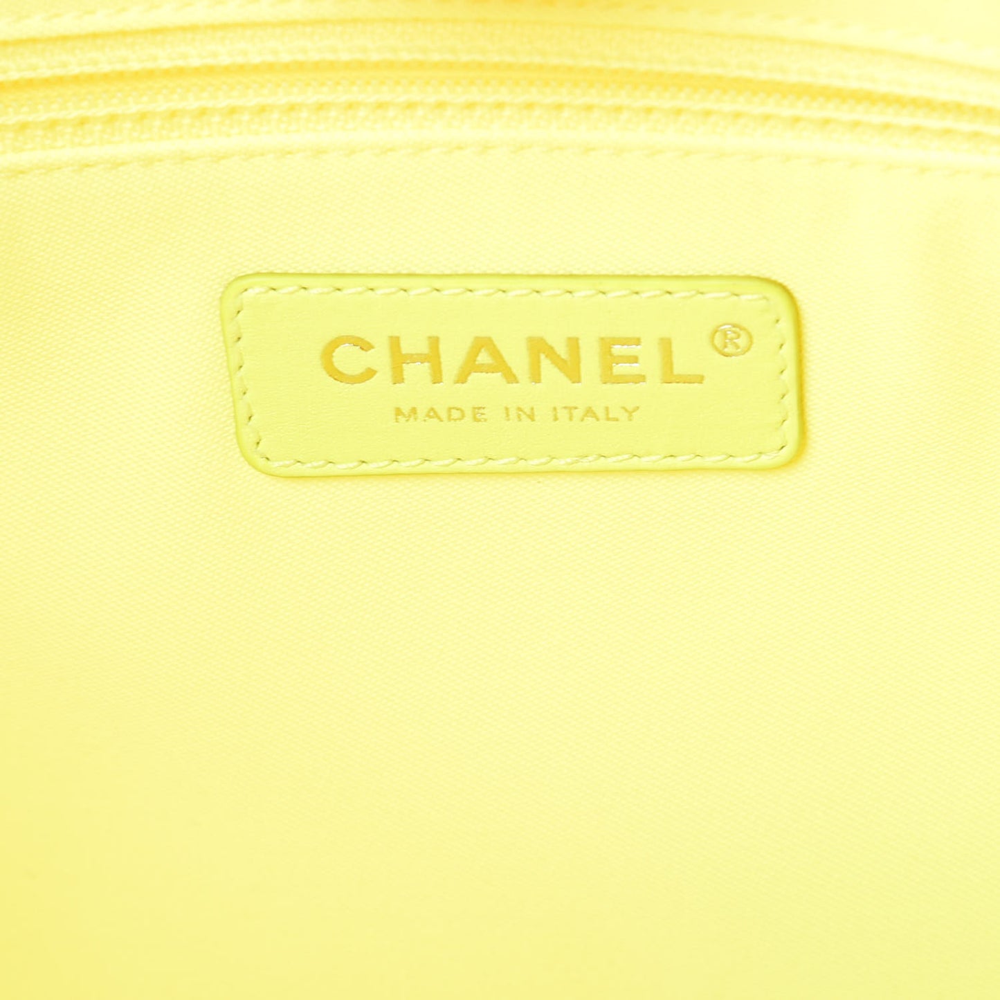 Mixed Fibers Calfskin Small Deauville Tote Orange Yellow