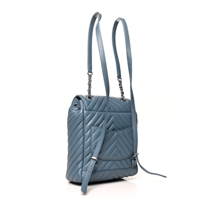Chanel Calfskin Chevron Quilted Small Urban Spirit Backpack Light Blue 3 of 11