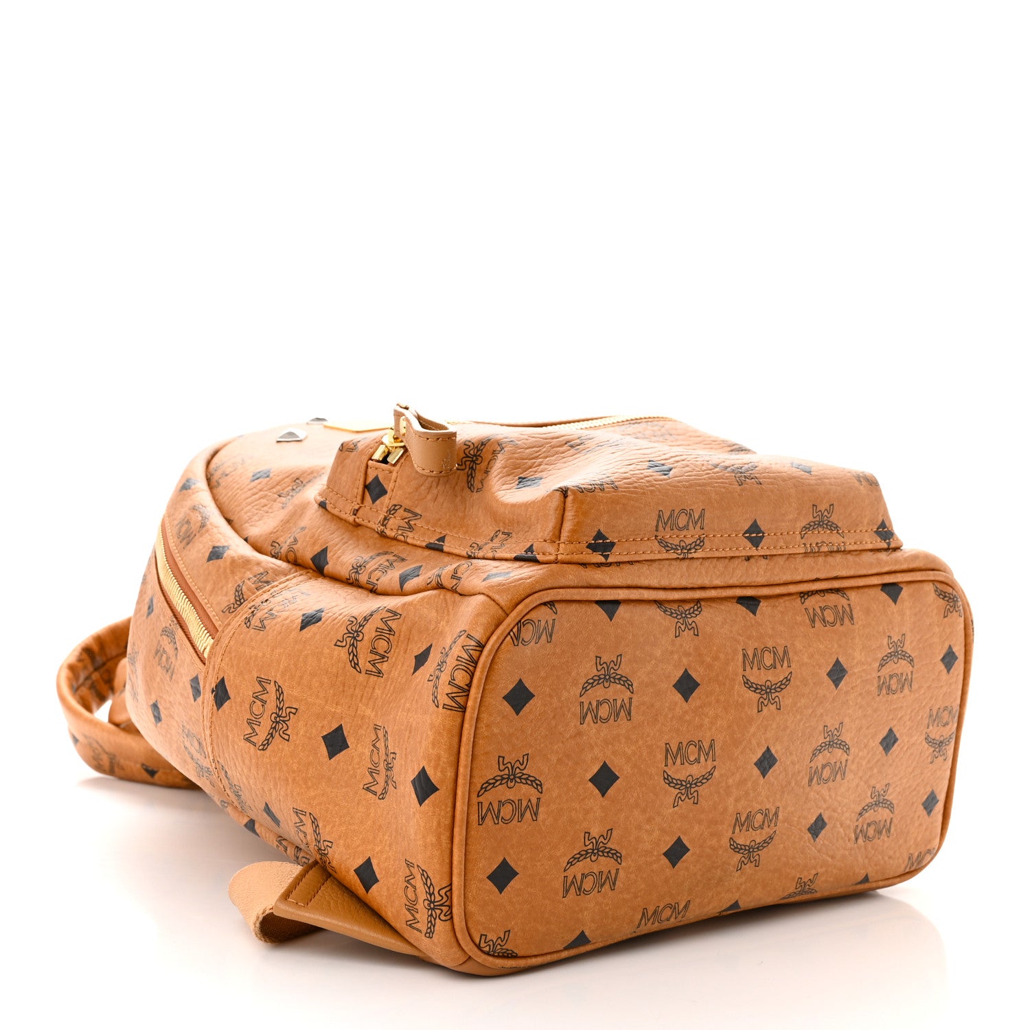 MCM Visetos Small Sprinkle Stud Stark Backpack Cognac 4 of 10