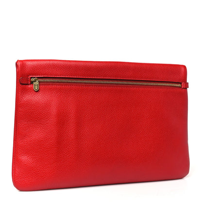 Delvaux Grained Calfskin PM Ancre Clutch Rouge 4 of 8