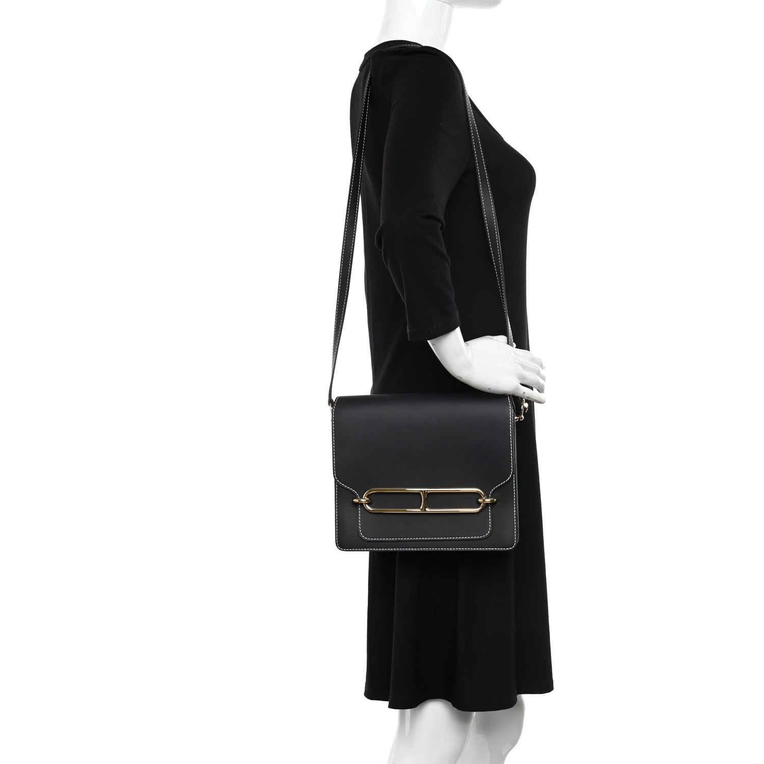 Hermes Veau Sombrero Sac Roulis 23 Black 2 of 13