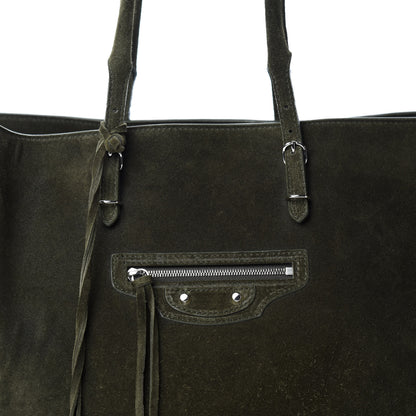 Balenciaga Baby Daim Suede Papier A4 Zip Around Tote Vert Militaire 10 of 10