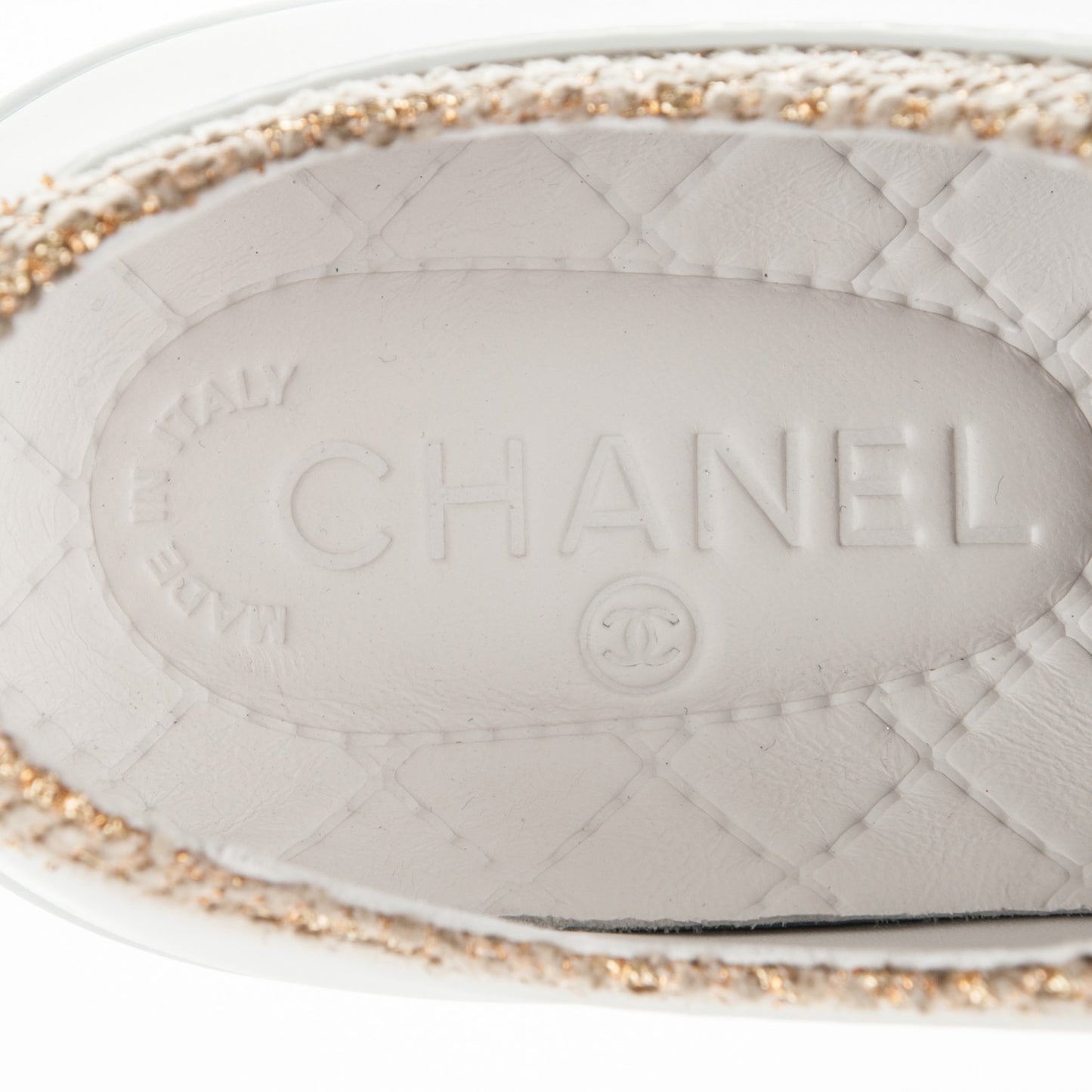 Fantasy Tweed Sneakers 39 Beige Gold