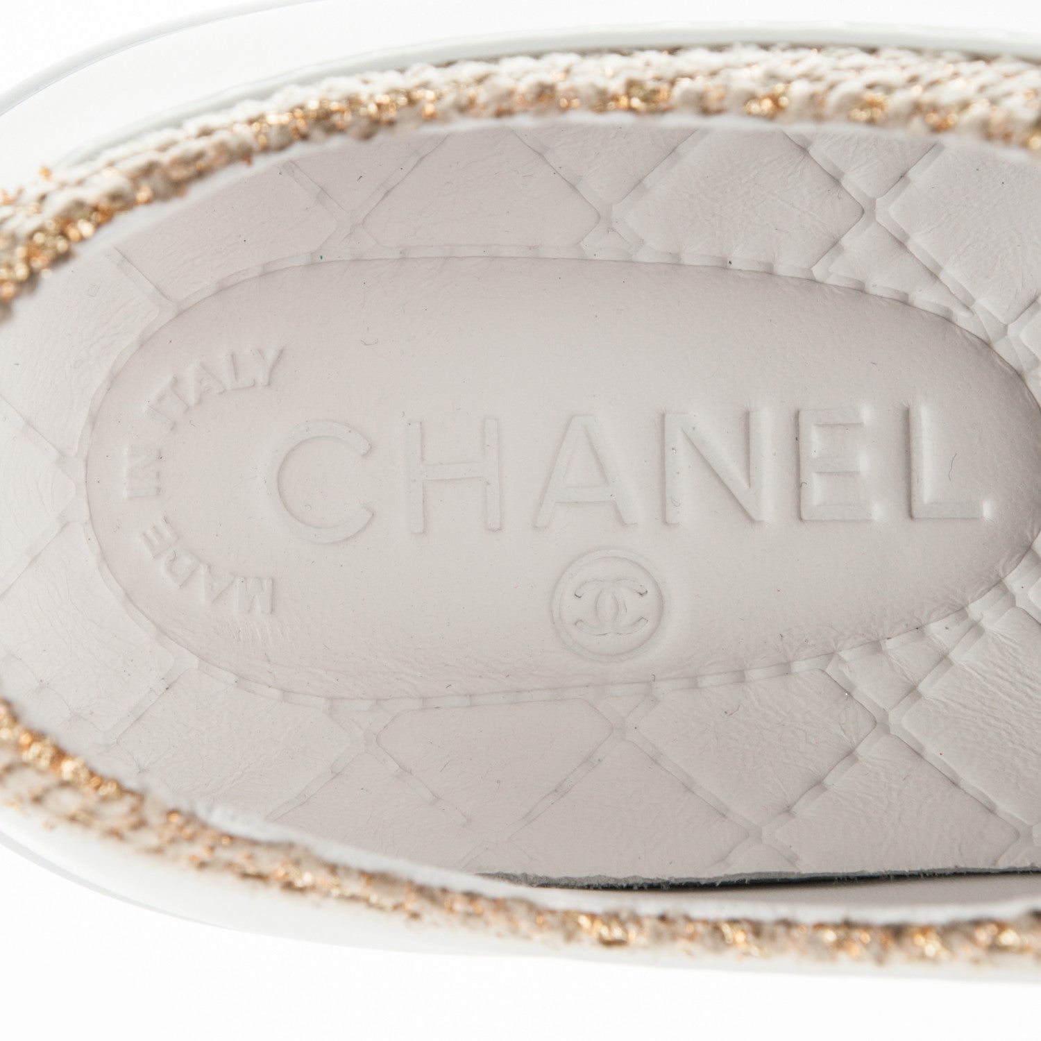 Chanel Fantasy Tweed Sneakers 39 Beige Gold 7 of 8