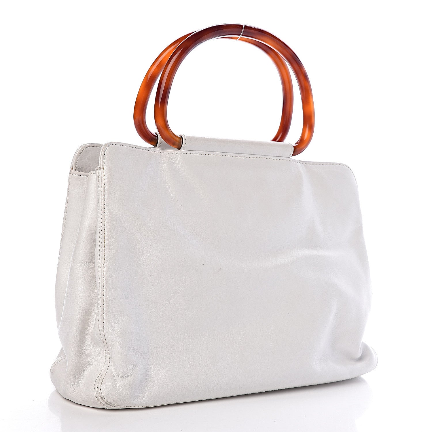 Chanel Lambskin CC Handle Tote White 3 of 11