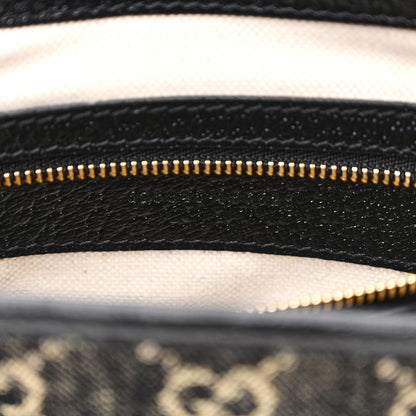 Gucci Jacquard Denim GG Monogram Small Jackie 1961 Hobo Black Ivory 8 of 11