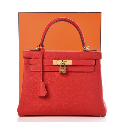 Hermes Togo Kelly Retourne 28 Rouge De Coeur 41 of 41