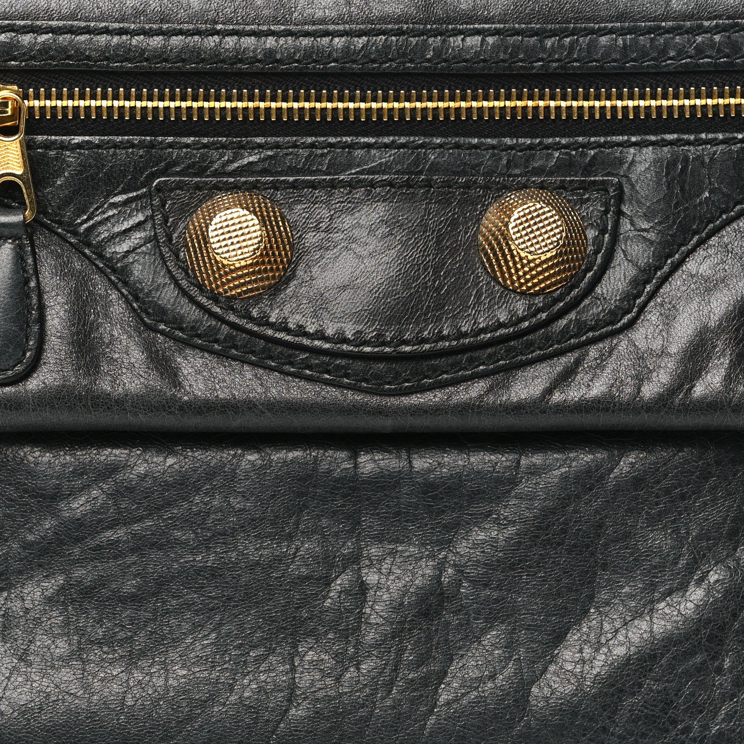 Balenciaga Agneau Giant 21 Gold Hardware Envelope Clutch  Anthracite 8 of 10