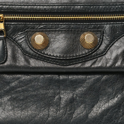 Balenciaga Agneau Giant 21 Gold Hardware Envelope Clutch  Anthracite 8 of 10