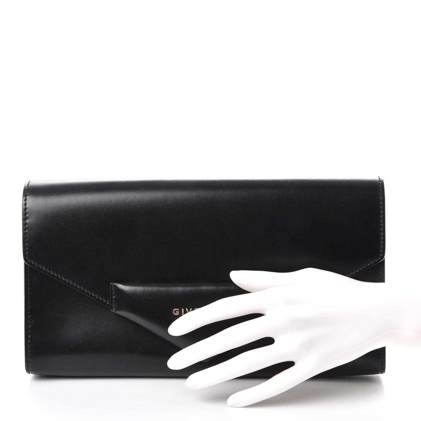Calfskin Antigona Evening Clutch Black