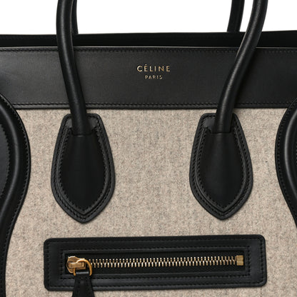 Celine Felt Smooth Calfskin Micro Tri-Color Luggage Brown Black 7 of 9