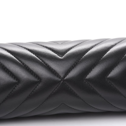 Chanel Lambskin Chevron Quilted Timeless Clutch So Black 9 of 10