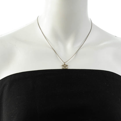 Chanel Crystal Timeless CC Necklace Silver 2 of 4