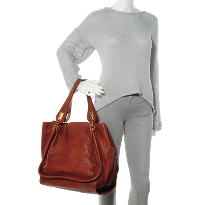 Chloe Calfskin Large Paraty Tote Nutmeg 2 of 7