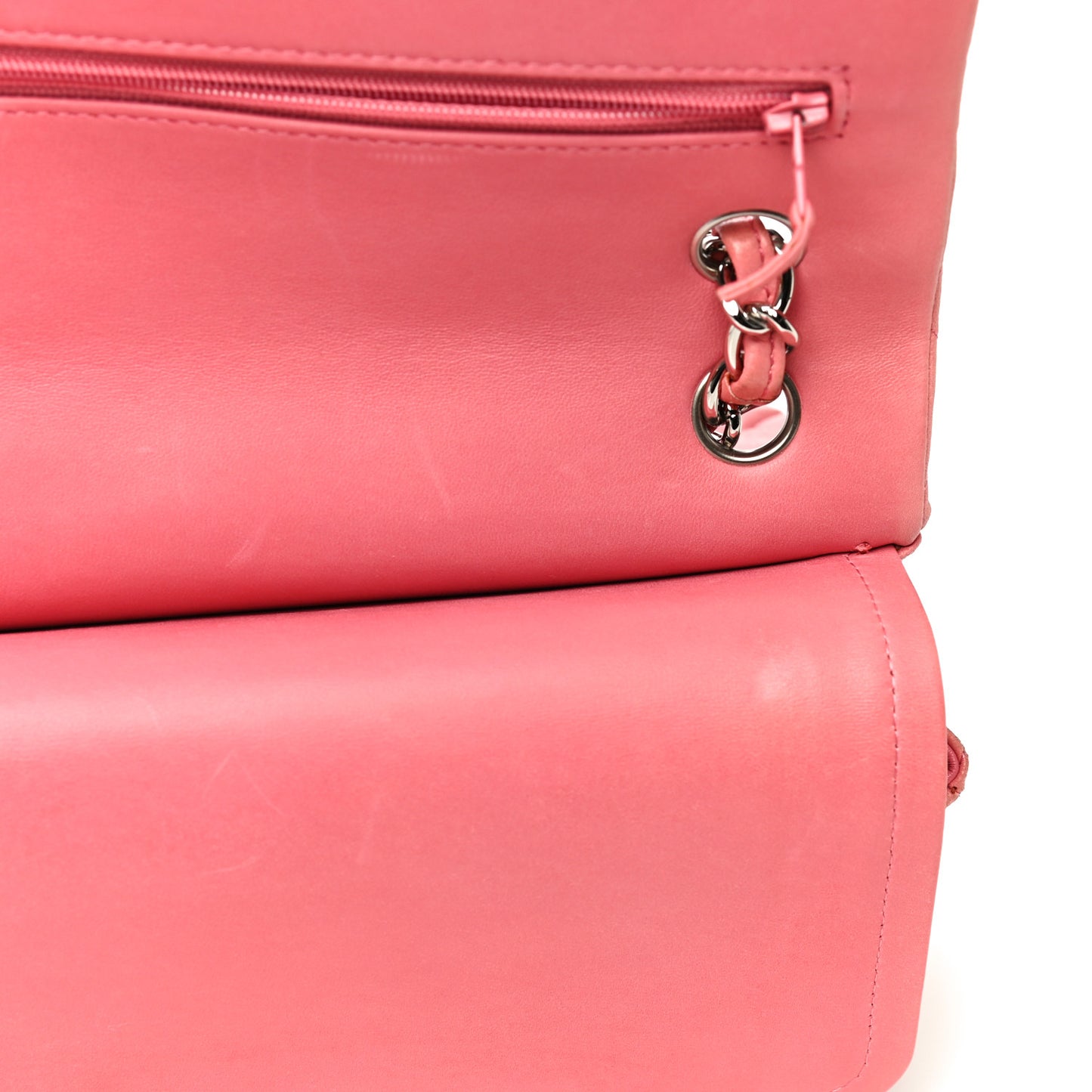 Lambskin Quilted Jumbo Double Flap Pink