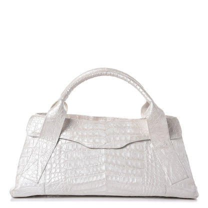 Nancy Gonzalez Metallic Crocodile Tote Light Silver 1 of 13