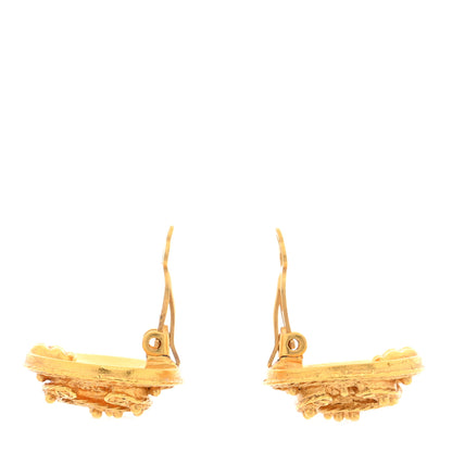 Chanel CC Button Clip On Earrings Gold 3 of 4