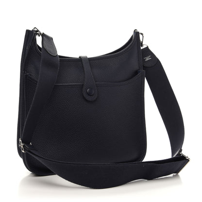Hermes Taurillon Clemence Evelyne III PM Bleu Nuit 3 of 10