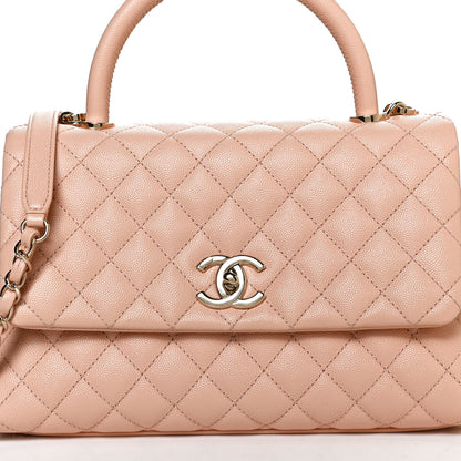 Chanel Caviar Quilted Small Coco Handle Flap Beige 8 of 11