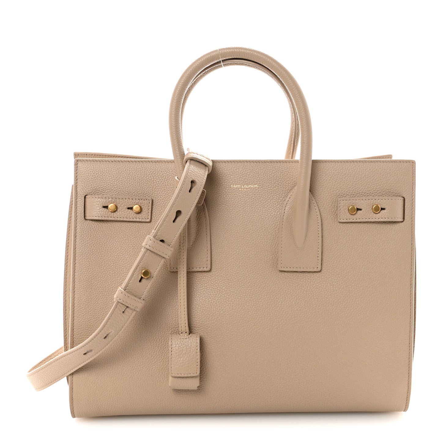 Grained Calfskin Small Supple Sac De Jour Dark Beige