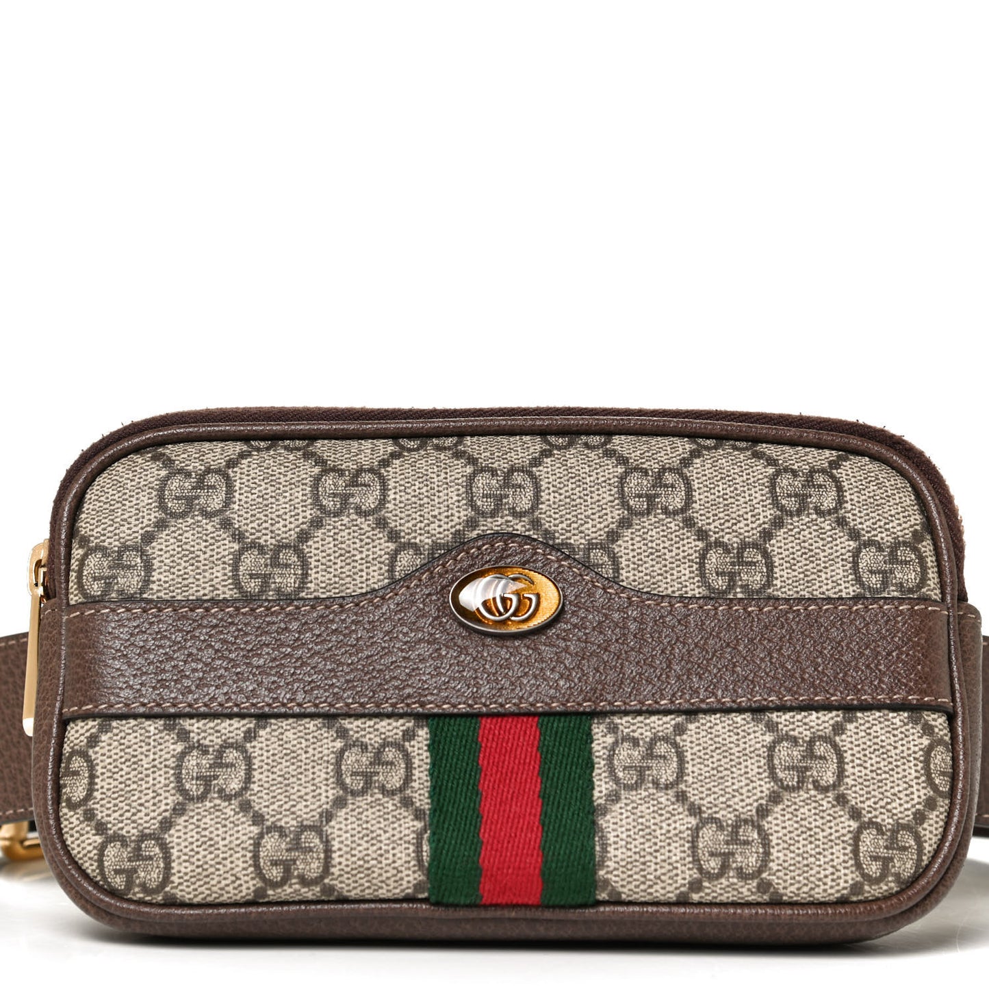 GG Supreme Monogram Web Ophidia Belted iPhone Case 85 34 Dark Brown