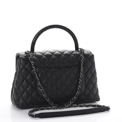 Chanel Caviar Lizard Quilted Small Coco Handle Flap Black 3 of 8