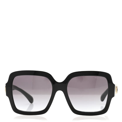 Chanel Acetate Square Strass CC Sunglasses 5479-A Black 2 of 7