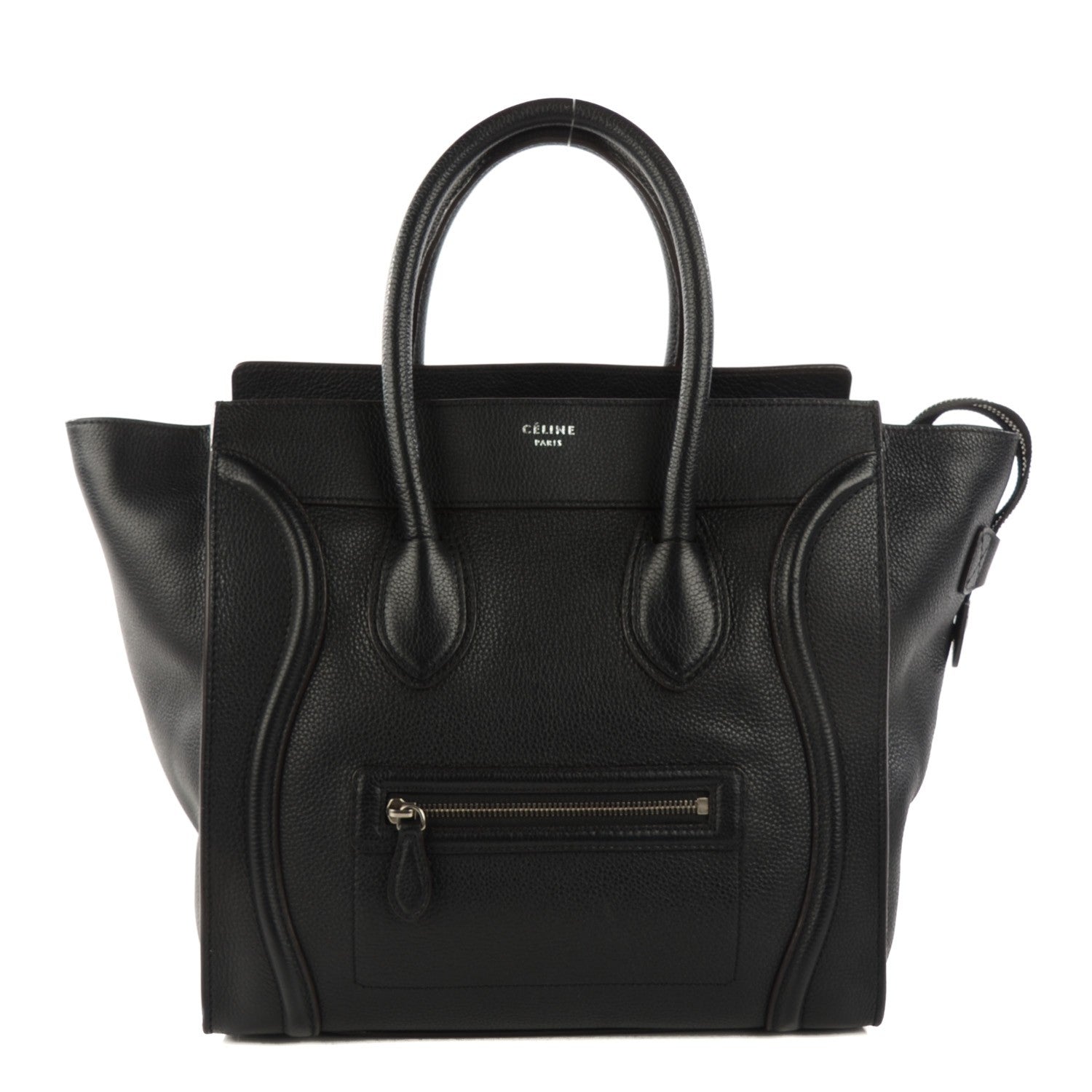 Celine Drummed Calfskin Mini Luggage Black 1 of 9